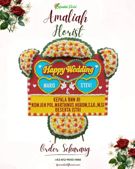 Papan Bunga Pernikahan Binyan